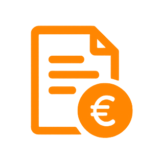 Icon für den Vorteil eines professionell organisierten Büroumzug - Transparente Kosten